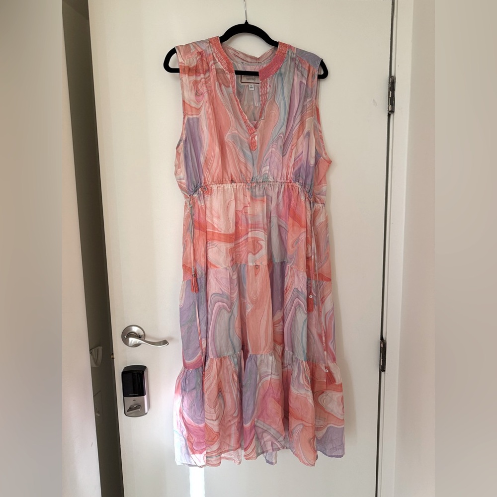 Johnny Was LAGUNA VESPER 100% Silk Dress XL